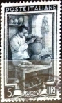 Stamps Italy -  Intercambio 0,20 usd 5 liras 1950
