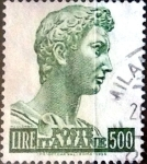Stamps Italy -  Intercambio 0,20 usd 500 liras 1957