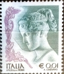 Stamps Italy -  Intercambio m2b 0,20 usd 1 cent. 2002