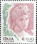 Stamps Italy -  Intercambio 0,20 usd 10 cent. 2002