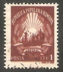 Stamps Romania -  1043 - Emblema de la República