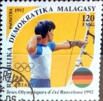 Stamps Madagascar -  Intercambio cxrf 0,20 usd 120 francos 1992