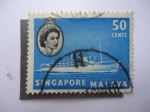 Stamps : Asia : Singapore :  Transatlántico - Singapore - Malaya.