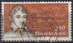 Stamps Denmark -  DINAMARCA 1987 Scott 845 Sello Personajes Lingüista Rasmus Rask Usado