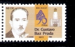 Stamps Mexico -  Dr. Gustavo Baz Prada