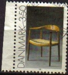 Stamps Denmark -  DINAMARCA 1991 Scott 942 Sello Decoración Silla de Hans Wegner Usado