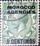 Stamps : Europe : United_Kingdom :  5 cent. sobre 1/2 p. 1914