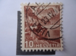 Stamps : Europe : Switzerland :  Helvetia - Suiza.