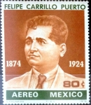 Stamps Mexico -  Intercambio 0,25 usd 80 cent. 1974