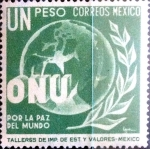 Sellos de America - M�xico -  Intercambio 0,60 usd 1 peso 1946