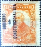 Stamps : America : Mexico :  Intercambio 0,35 usd 5 cent. 1914