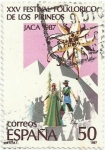 Stamps Spain -  XXV FESTIVAL FOLKLORICO DE LOS PIRINEOS, EN JACA. EDIFIL 2910