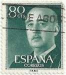 Stamps : Europe : Spain :  (47). SERIE BÁSICA FRANCO. VALOR FACIAL 80 Cts. EDIFIL 1152