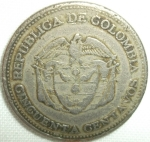 monedas de America - Colombia -  1958 (Reverso)