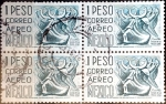 Stamps Mexico -  Intercambio 0,80 usd 4 x 1 peso 1950