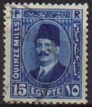 Sellos del Mundo : Africa : Egypt : EGIPTO EGYPTO 1927 Scott 139 Sello Personajes Rey Fuad Usado