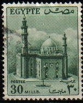 Sellos del Mundo : Africa : Egipto : EGIPTO EGYPTO 1955 Scott 331 Sello Arquitectura Mezquita Sultan Hassan Usados Michel PAL79