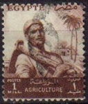 Sellos de Africa - Egipto -  EGIPTO EGYPTO 1955 Scott 368 Sello Agricultura Agricultor Usado Michel PAL70