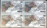Stamps Mexico -  Intercambio 0,80 usd 4 x 50 cent. 1982