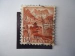 Stamps : Europe : Switzerland :  Helvetia - Paisaje.