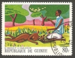 Stamps Guinea -  362 - El cazador y la mujer antílope, cuento