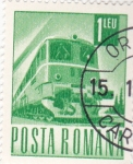 Stamps : Europe : Romania :  tren elétrico