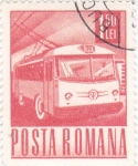 Stamps Romania -  autobús