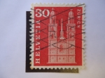 Stamps Switzerland -  Zürich - Monumentos históricos.
