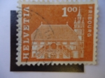 Stamps Switzerland -  Fribourg - monumentos históricos.