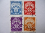Stamps : Europe : Yugoslavia :  F.N.R. Yugoslavija - Porto - Antorchas y Estrella.