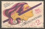 Sellos de Europa - Checoslovaquia -  2152 - Olimpiadas en Montreal, lanzamiento de jabalina