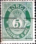 Stamps Norway -  Intercambio 0,20 usd 5 ore 1910