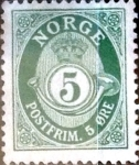 Stamps : Europe : Norway :  Intercambio maxs 0,20 usd 5 ore 1910