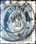 Stamps : Europe : Norway :  Intercambio ma4xs 0,25 usd 30 ore 1910