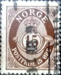 Stamps Norway -  Intercambio ma4xs 0,30 usd 15 ore 1910