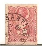 Stamps Chile -  Colon 5. carmin / ruleteado