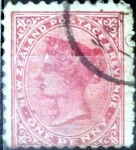 Stamps New Zealand -  Intercambio 0,70 usd 1 penn 1882