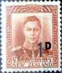 Stamps New Zealand -  Intercambio 0,20 usd 1 sobre 1/2 penny 1953