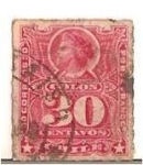 Stamps America - Chile -  Colon 30c. ruleteado