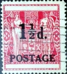 Stamps New Zealand -  Intercambio 0,40 usd 1,5 penny 1950