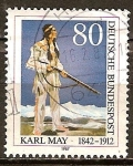 Sellos de Europa - Alemania -  75 aniversario de la muerte de Karl May (1842-1912).