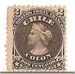 Stamps America - Chile -  Colon / 1867 PRIMERA DENTADA