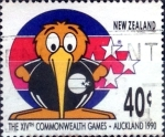 Stamps New Zealand -  Intercambio 0,65 usd 40 cent. 1989