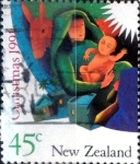 Stamps New Zealand -  Intercambio crxf 0,60 usd 45 cent. 1991