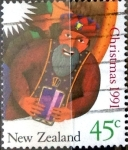 Stamps New Zealand -  Intercambio crxf 0,60 usd 45 cent. 1991
