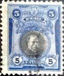 Stamps Peru -  Intercambio 0,20 usd 5 cent. 1918
