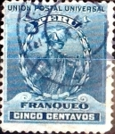 Stamps America - Peru -  Intercambio 0,20 usd 5 cent. 1896