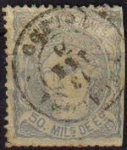 Stamps Spain -  ESPAÑA 1870 107 Sello Efigie Alegórica del Estado 50m Usado Gobierno Provisional