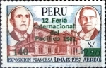 Stamps Peru -  Intercambio 1,10 usd 140 sobre 2,20 soles 1981