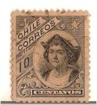 Stamps : America : Chile :  Colon / NUEVO DISEÑO - SERIE DEL PESO BRONCE